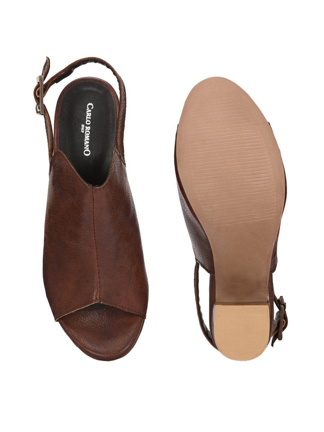 CARLO ROMANO BY WASAN TAN COLOR WOMEN'S VEGAN LEATHER SANDAL