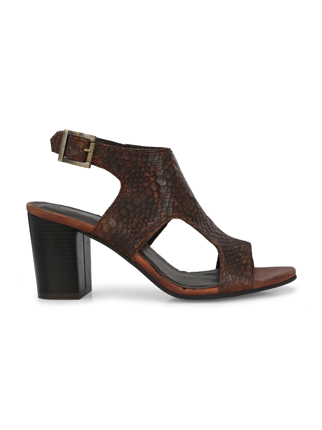 CARLO ROMANO BY WASAN SNAKE PRINT LEATHER SANDAL FOR WOMEN