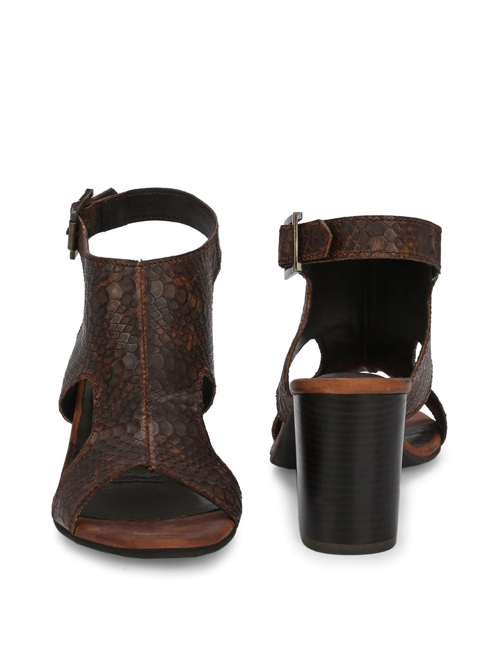 CARLO ROMANO BY WASAN SNAKE PRINT LEATHER SANDAL FOR WOMEN