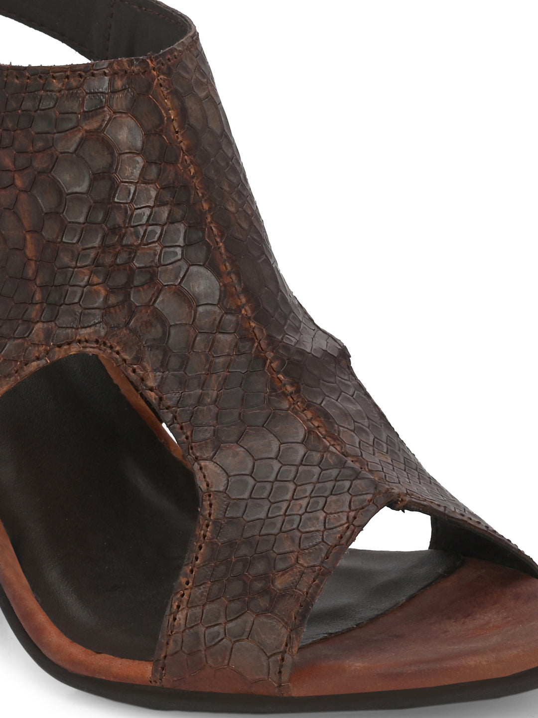 CARLO ROMANO BY WASAN SNAKE PRINT LEATHER SANDAL FOR WOMEN