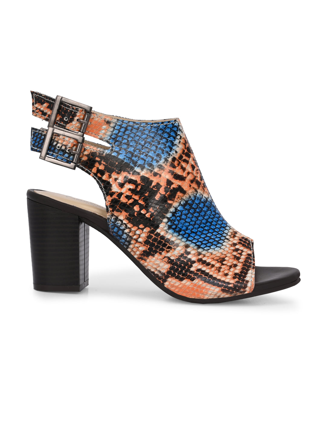 CARLO ROMANO MULTI COLOR SNAKE PRINT GENUINE LEATHER SANDAL FOR WOMEN