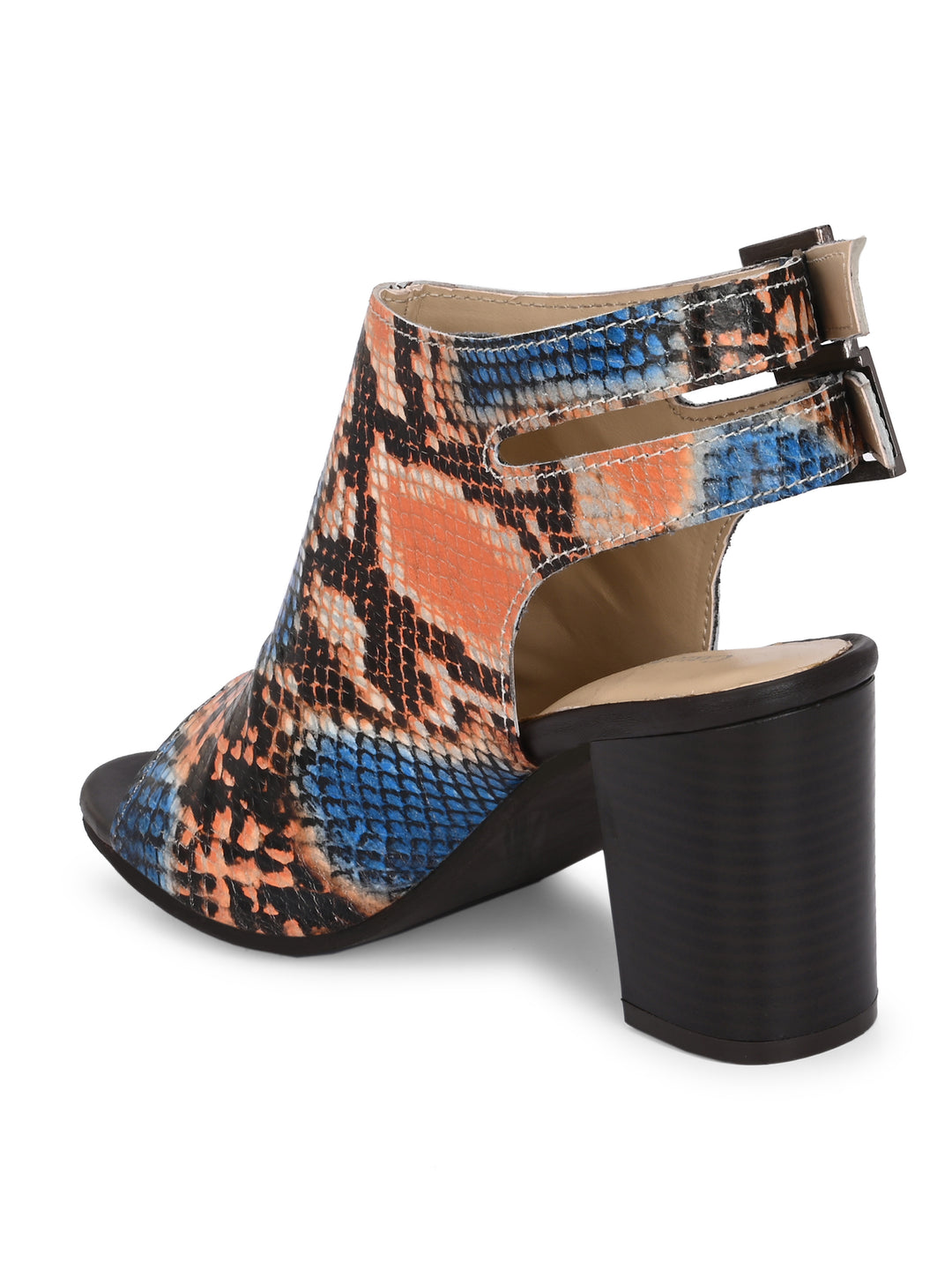 CARLO ROMANO MULTI COLOR SNAKE PRINT GENUINE LEATHER SANDAL FOR WOMEN