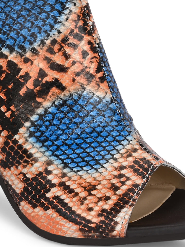 CARLO ROMANO MULTI COLOR SNAKE PRINT GENUINE LEATHER SANDAL FOR WOMEN