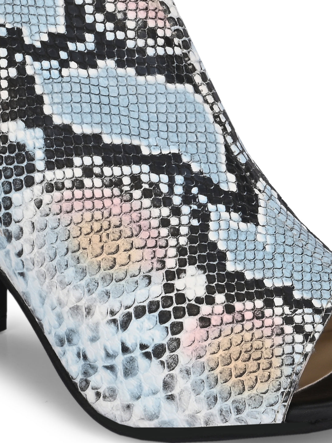 CARLO ROMANO MULTI COLOR SNAKE PRINT VEGAN LEATHER SANDAL FOR WOMEN