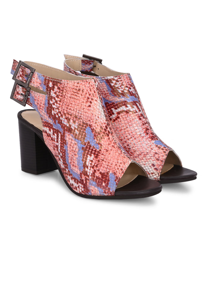 CARLO ROMANO MULTI COLOR SNAKE PRINT GENUINE LEATHER SANDAL FOR WOMEN