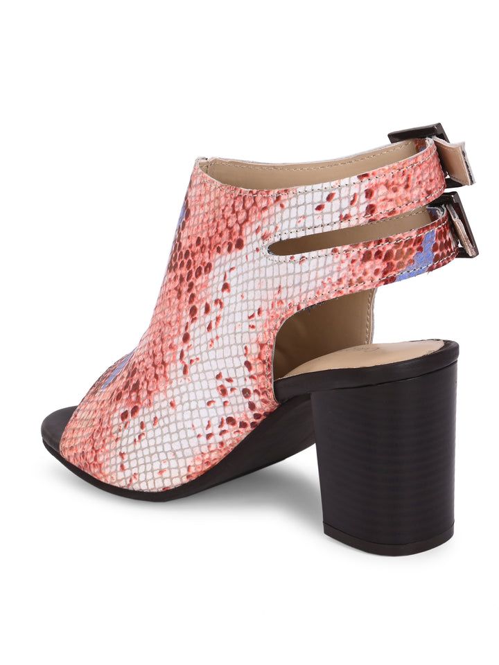 CARLO ROMANO MULTI COLOR SNAKE PRINT GENUINE LEATHER SANDAL FOR WOMEN