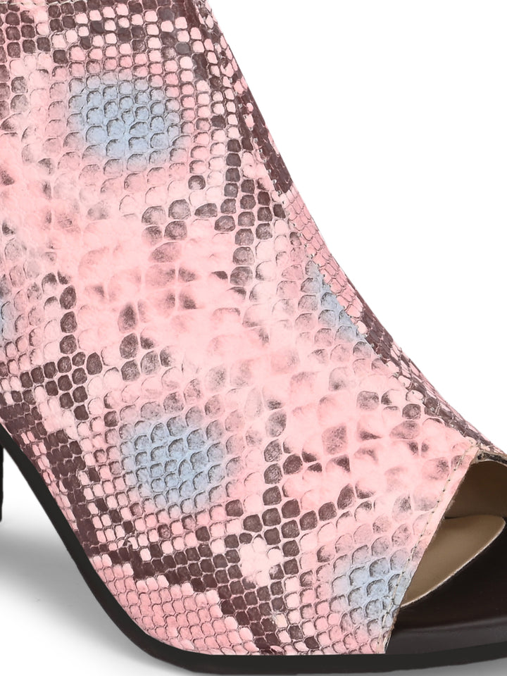 CARLO ROMANO MULTI COLOR SNAKE PRINT VEGAN LEATHER SANDAL FOR WOMEN