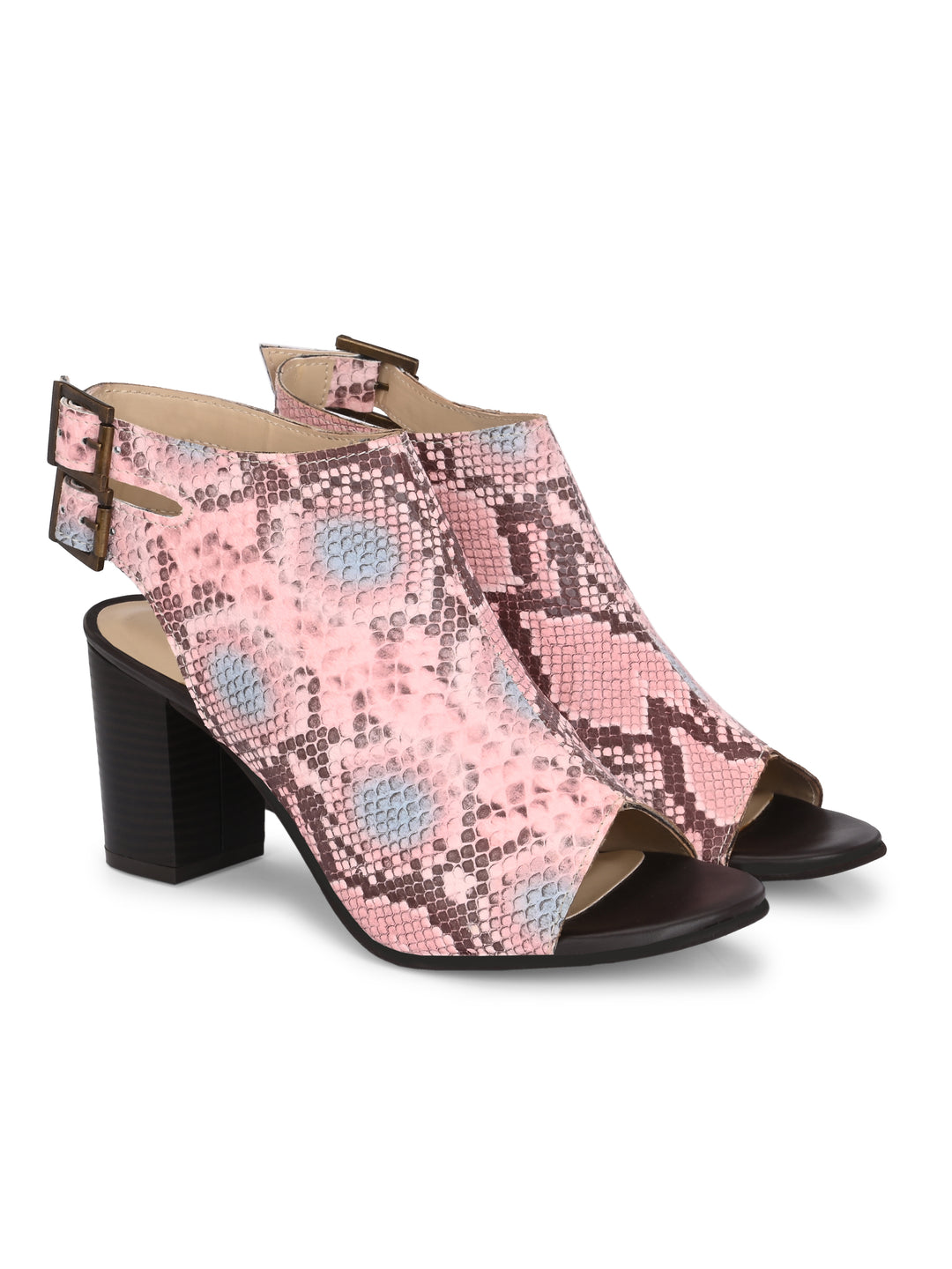 CARLO ROMANO MULTI COLOR SNAKE PRINT VEGAN LEATHER SANDAL FOR WOMEN