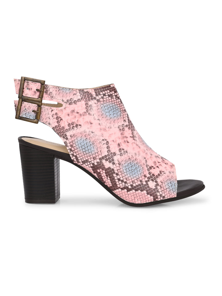 CARLO ROMANO MULTI COLOR SNAKE PRINT VEGAN LEATHER SANDAL FOR WOMEN