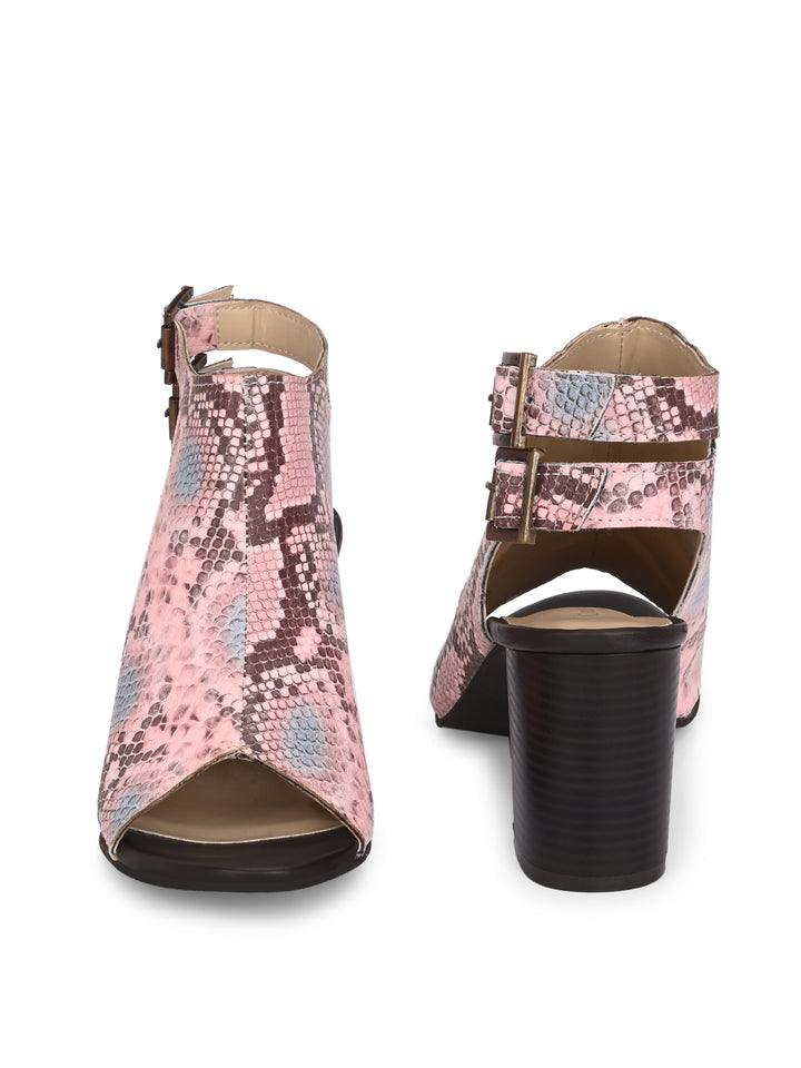 CARLO ROMANO MULTI COLOR SNAKE PRINT VEGAN LEATHER SANDAL FOR WOMEN