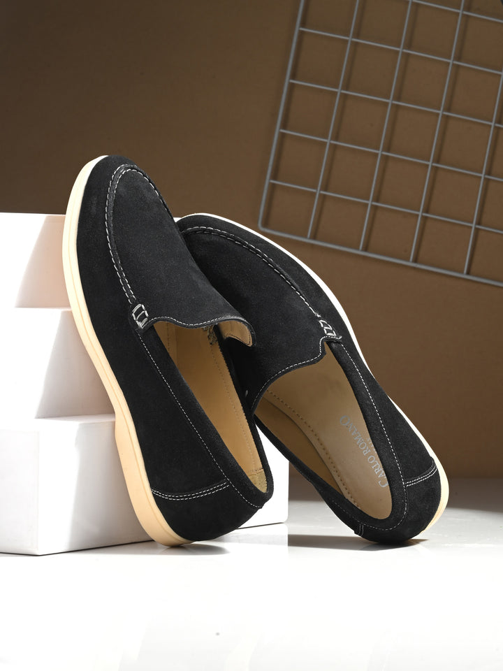 Carlo Romano Suede Leather Moccasin Loafer Shoes For men