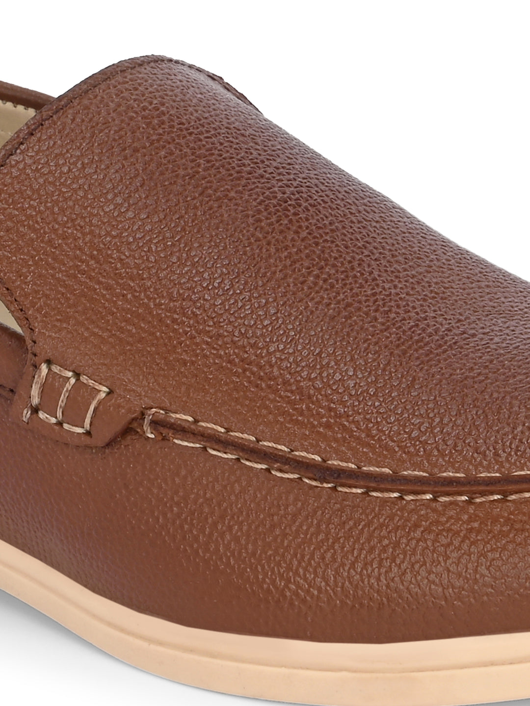 CARLO ROMANO BY WASAN DARK TAN COLOR GENUINE LEATHER MOCCASIN  SHOES FOR MEN