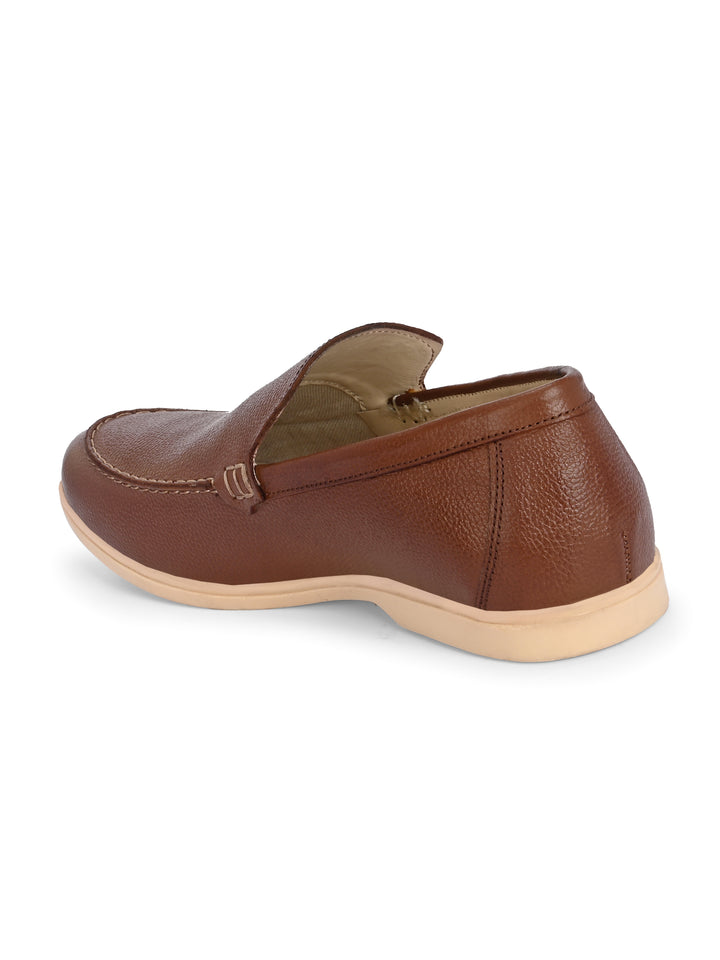 CARLO ROMANO BY WASAN DARK TAN COLOR GENUINE LEATHER MOCCASIN  SHOES FOR MEN