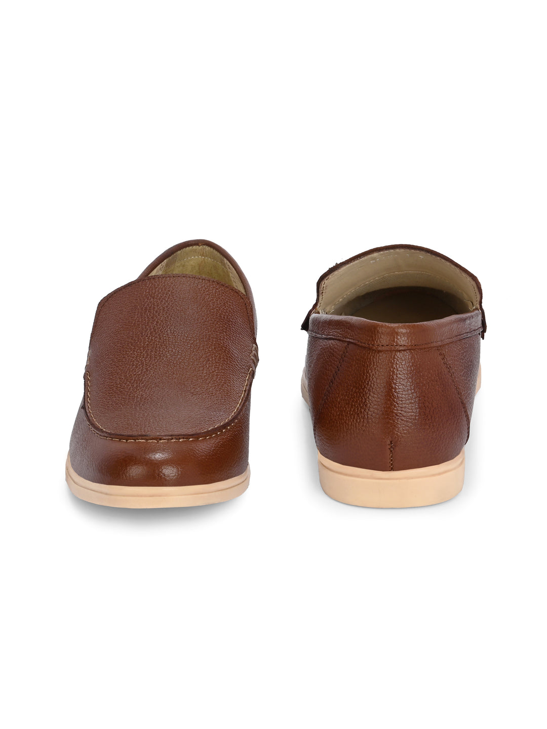 CARLO ROMANO BY WASAN DARK TAN COLOR GENUINE LEATHER MOCCASIN  SHOES FOR MEN