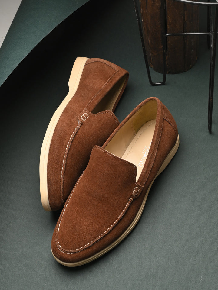 Carlo Romano Suede Leather Moccasin Loafer Shoes For men