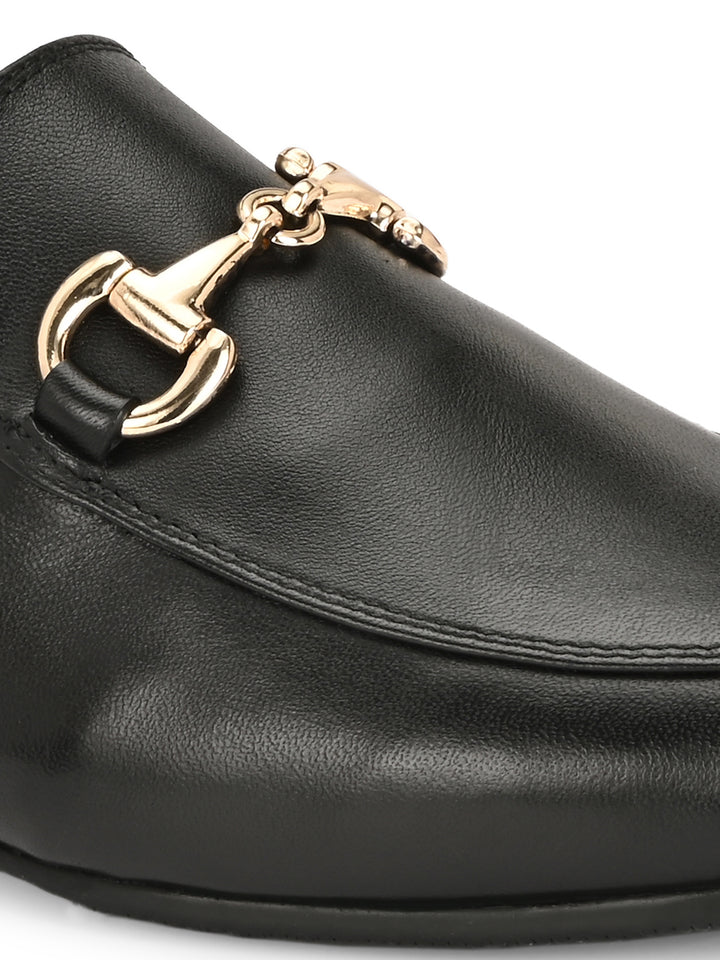 CARLO ROMANO BY WASAN BLACK COLOR PREMIUM STYLISH GENUINE LEATHER MULES FOR MEN