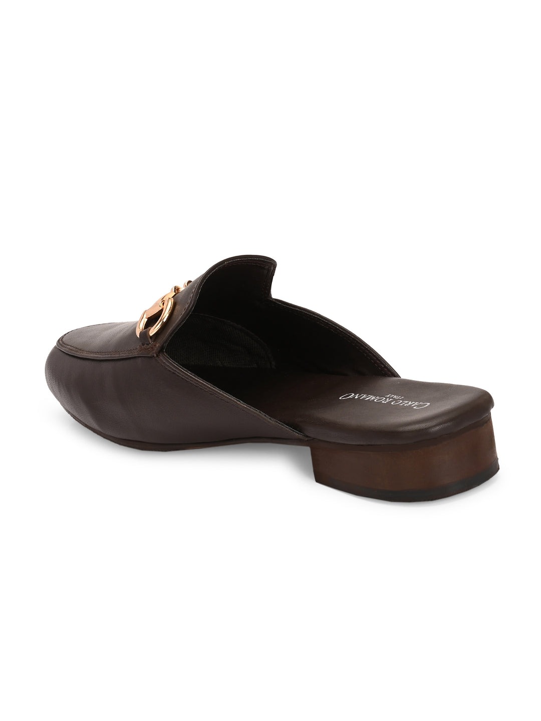 CARLO ROMANO BY WASAN BLACK COLOR PREMIUM STYLISH GENUINE LEATHER MULES FOR MEN