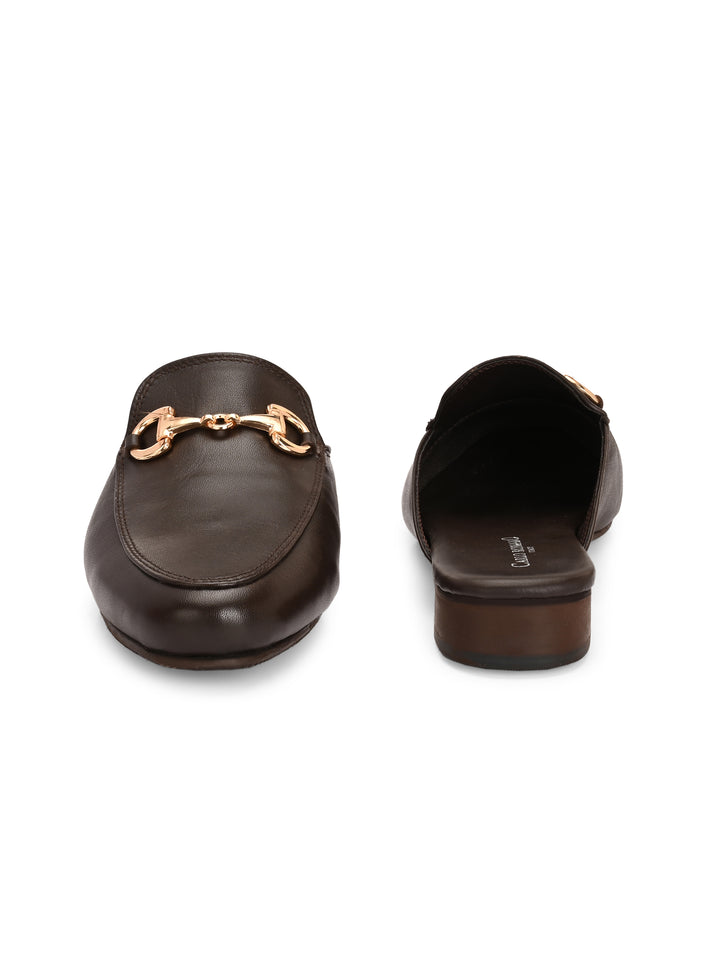 CARLO ROMANO BY WASAN BLACK COLOR PREMIUM STYLISH GENUINE LEATHER MULES FOR MEN