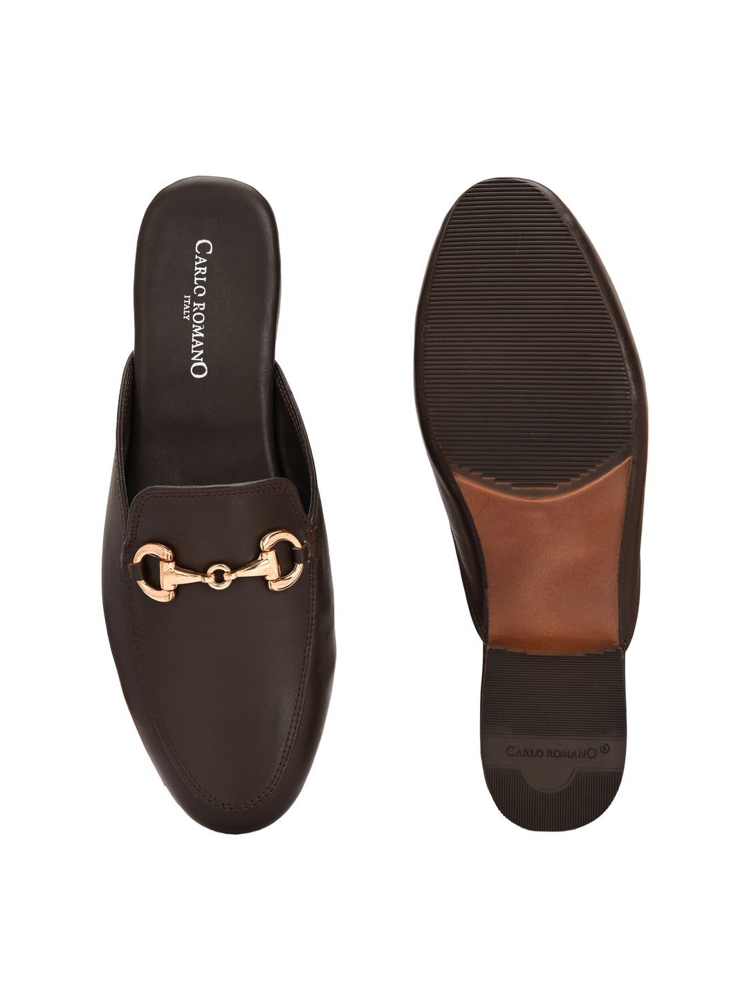 CARLO ROMANO BY WASAN BLACK COLOR PREMIUM STYLISH GENUINE LEATHER MULES FOR MEN