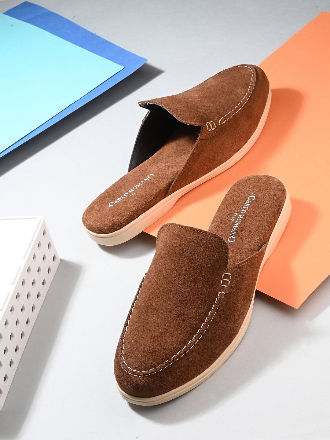 CARLO ROMANO BY WASAN PREMIUM STYLISH LEATHER MULES FOR MENS