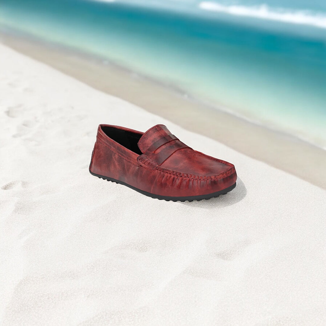 Men's Crater Leather Slip On Casual|Driving Loafer Moccasin