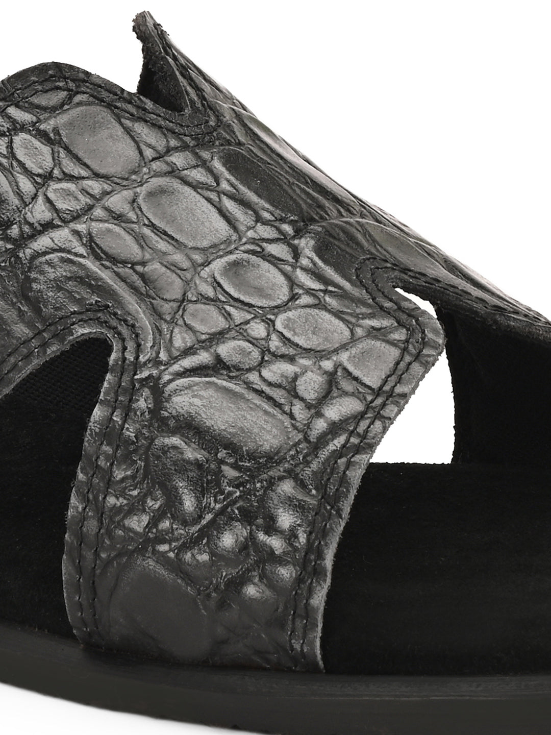 CARLO ROMANO BY WASAN CROCO BRUSH OFF GENUINE LEATHER SLIPPERS FOR MEN'S