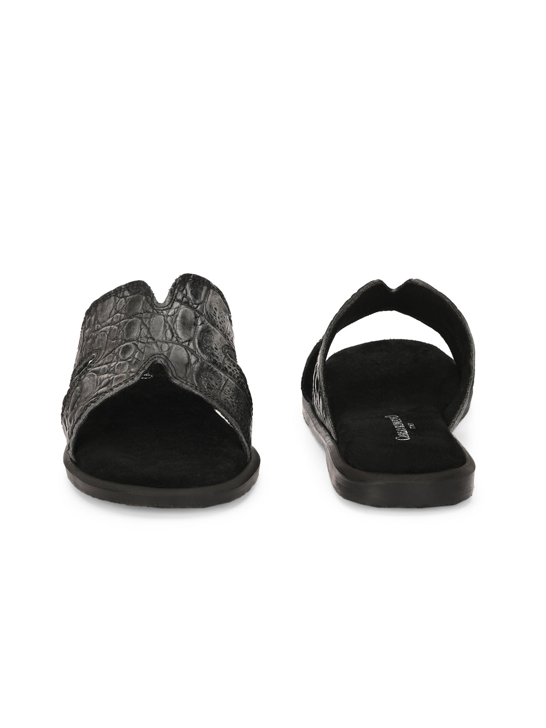 CARLO ROMANO BY WASAN CROCO BRUSH OFF GENUINE LEATHER SLIPPERS FOR MEN'S