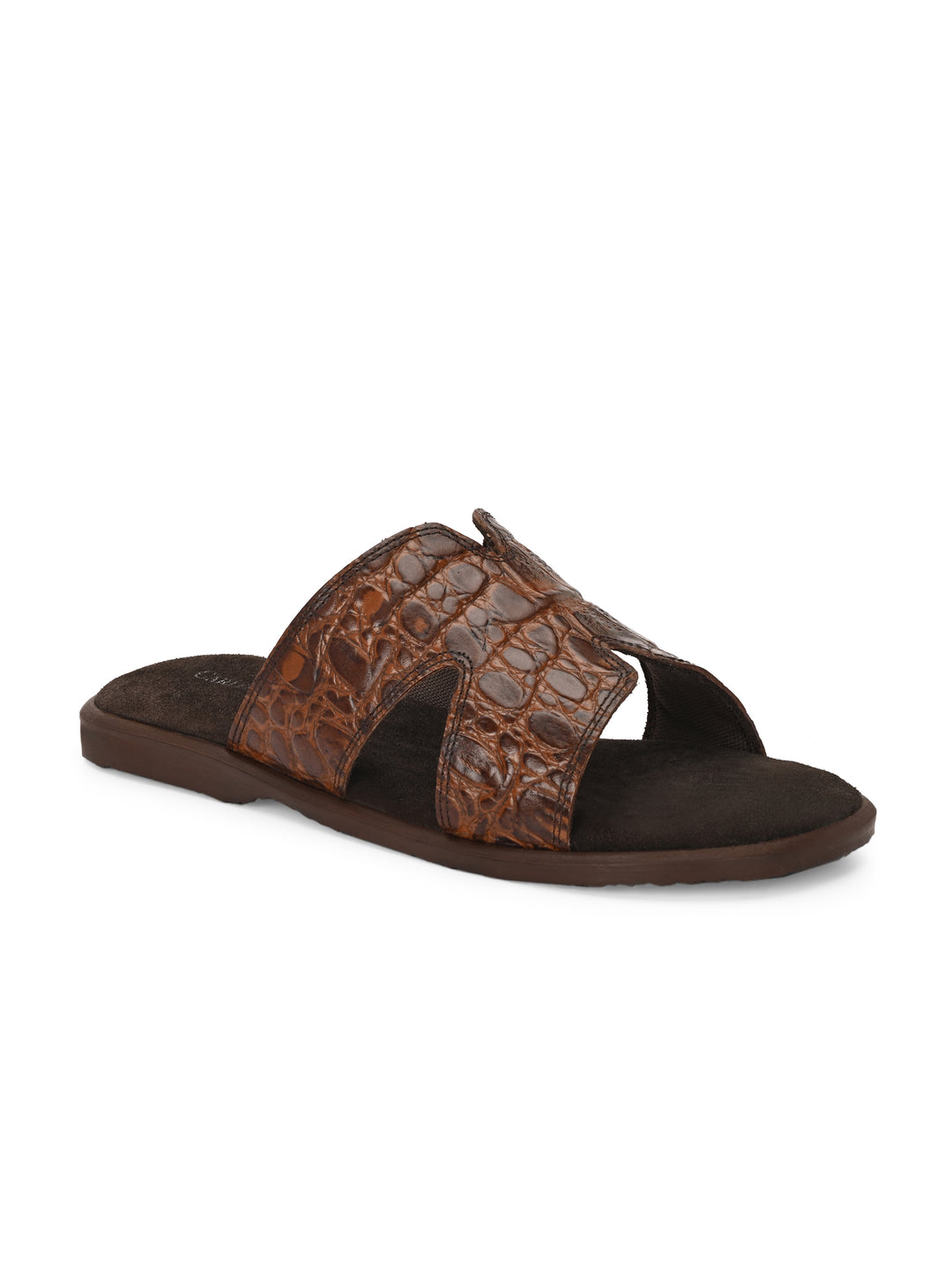 CARLO ROMANO BY WASAN CROCO BRUSH OFF GENUINE LEATHER SLIPPERS FOR MEN'S