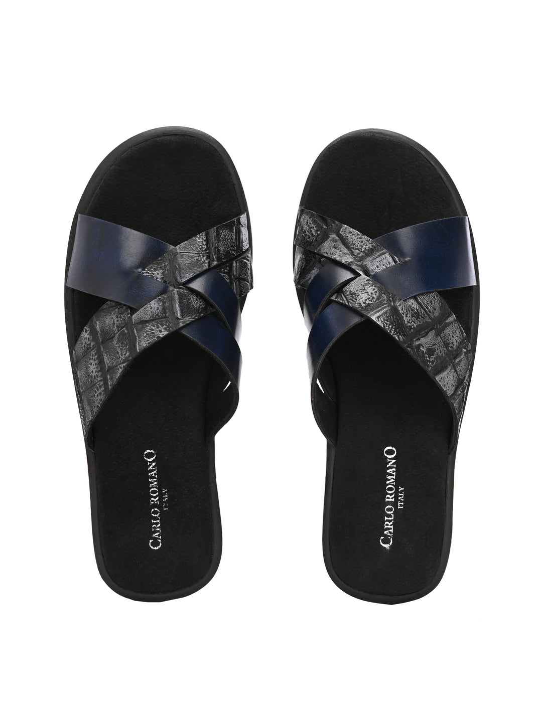 CARLO ROMANO BY WASAN CROCO BRUSH OFF GENUINE LEATHER SLIPPERS FOR MEN'S