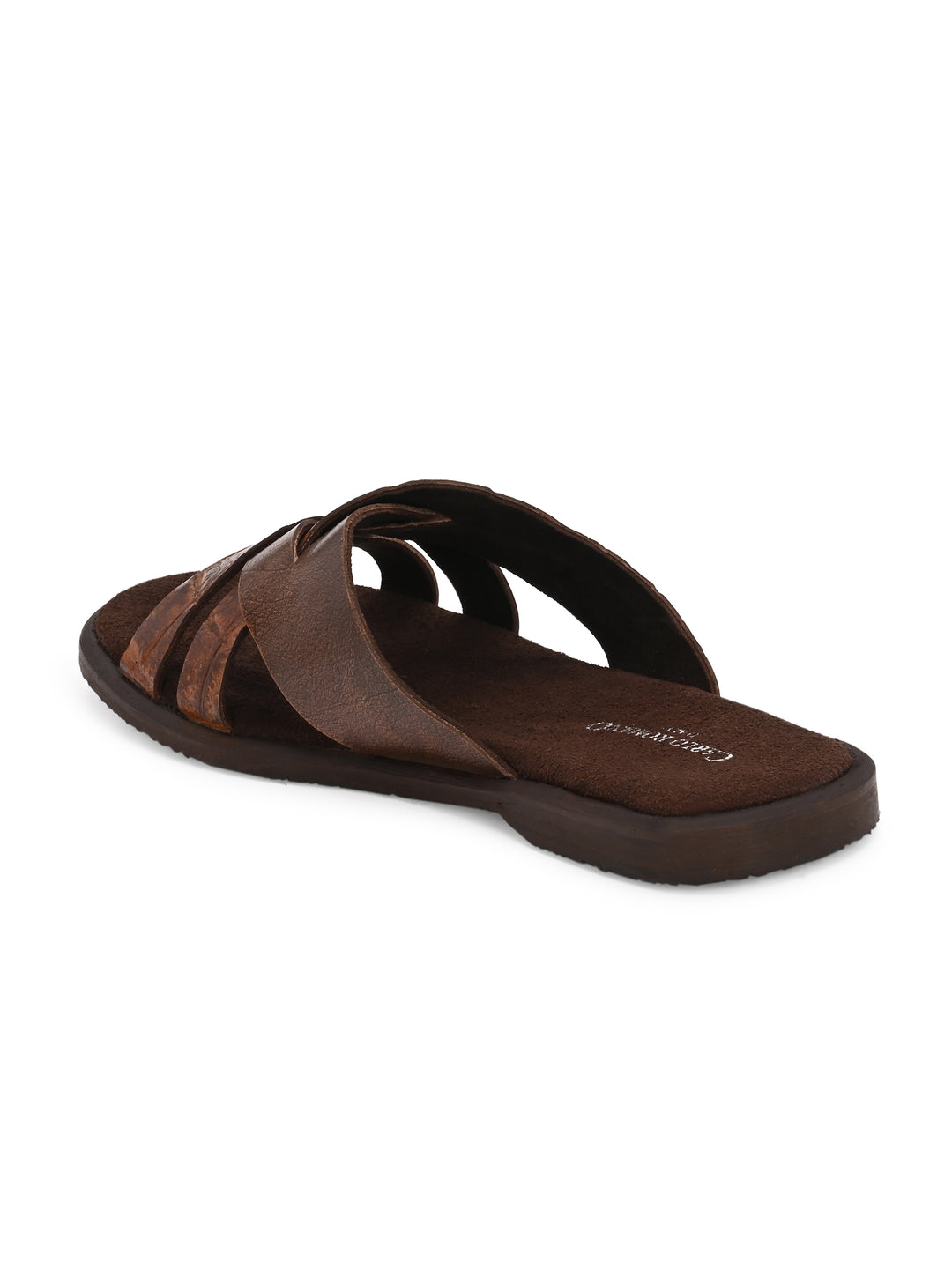 CARLO ROMANO BY WASAN CROCO BRUSH OFF GENUINE LEATHER SLIPPERS FOR MEN'S