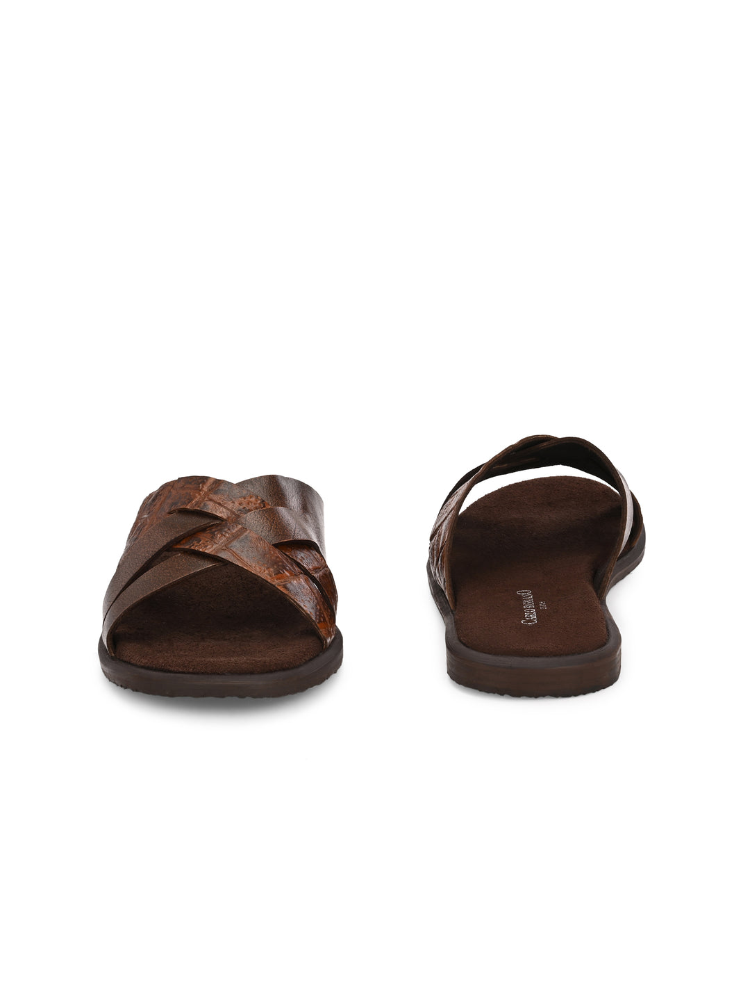 CARLO ROMANO BY WASAN CROCO BRUSH OFF GENUINE LEATHER SLIPPERS FOR MEN'S