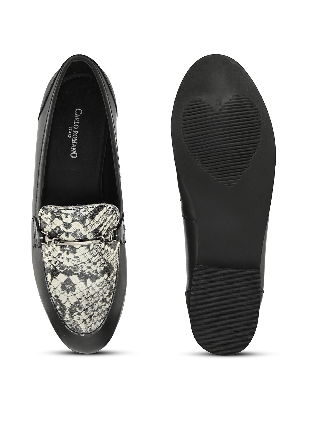 CARLO ROMANO BY WASAN BLACK COLOUR MOCCASIN SHOE FOR WOMEN