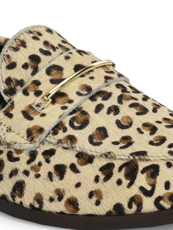 CARLO ROMANO HAIR OR FUR LEATHER OFF WHITE COLOR MOCCASIN SHOE FOR WOMEN