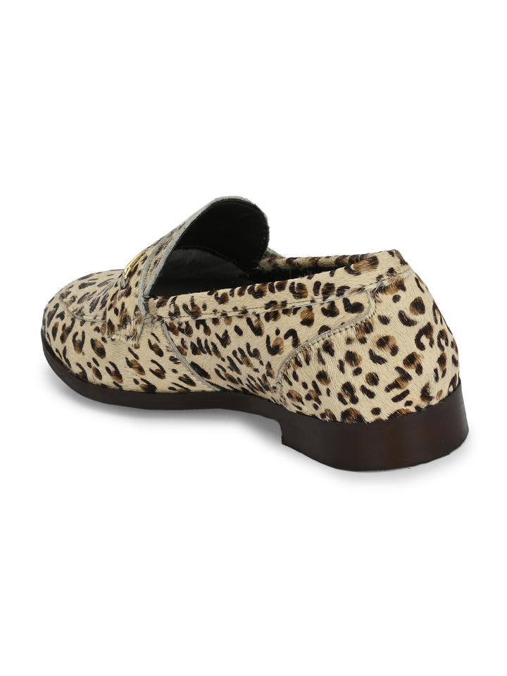 CARLO ROMANO HAIR OR FUR LEATHER OFF WHITE COLOR MOCCASIN SHOE FOR WOMEN