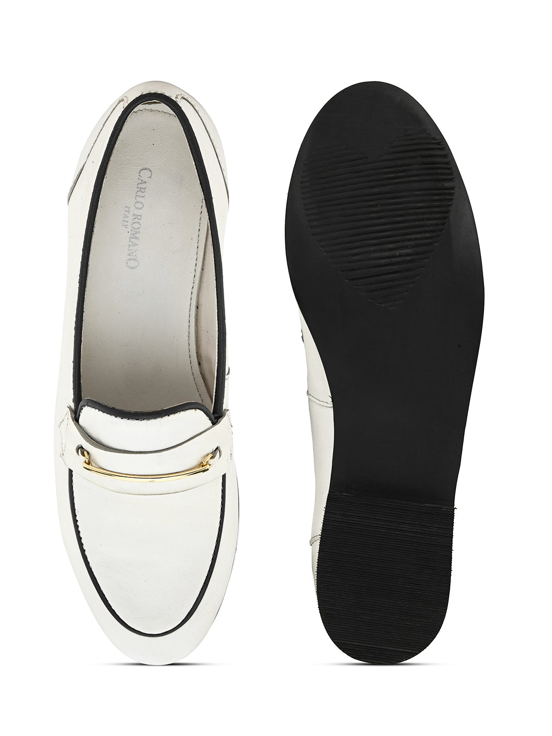 CARLO ROMANO BY WASAN WHITE COLOUR MOCCASIN SHOE FOR WOMEN