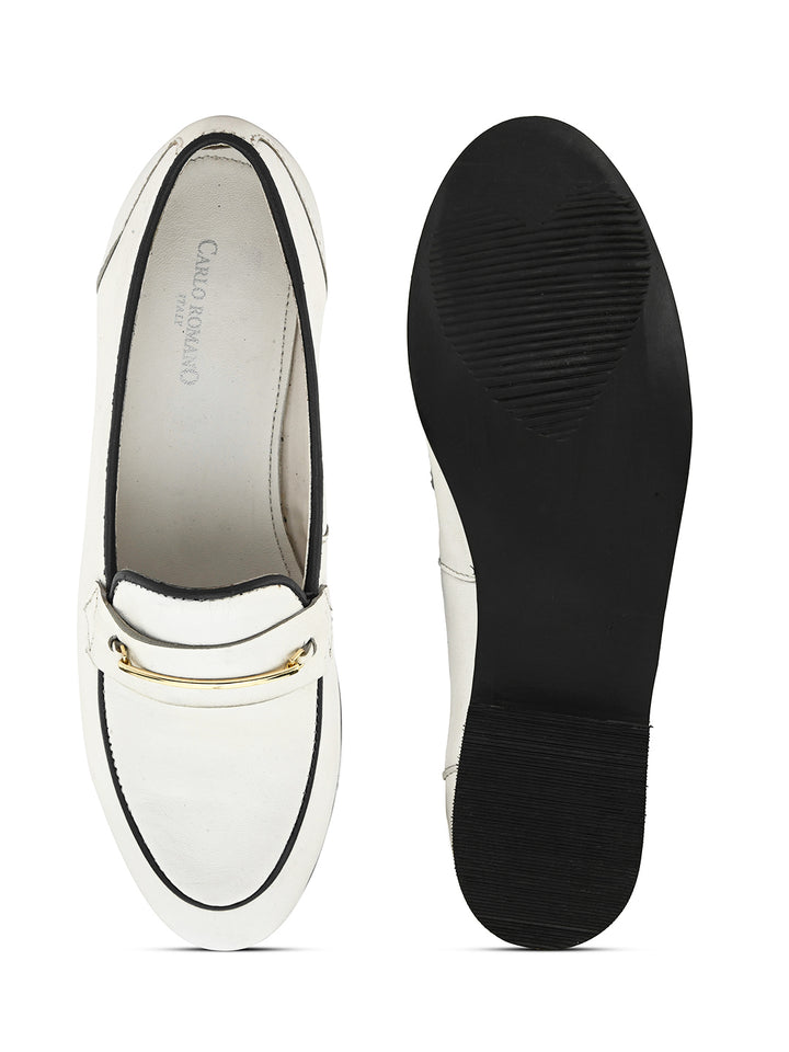CARLO ROMANO BY WASAN WHITE COLOUR MOCCASIN SHOE FOR WOMEN