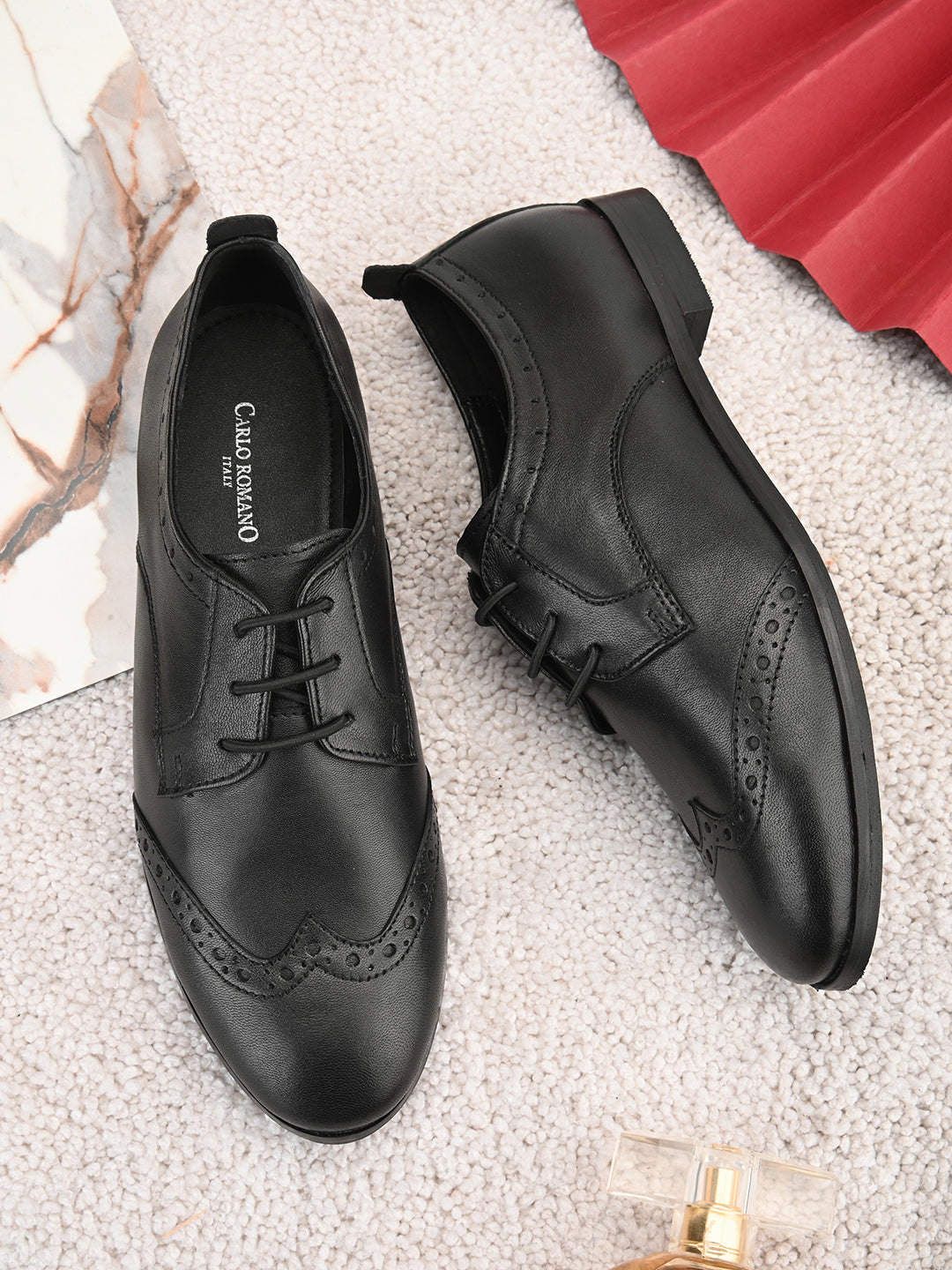 CARLO ROMANO BY WASAN BLACK COLOUR BROGUE SHOES FOR WOMEN