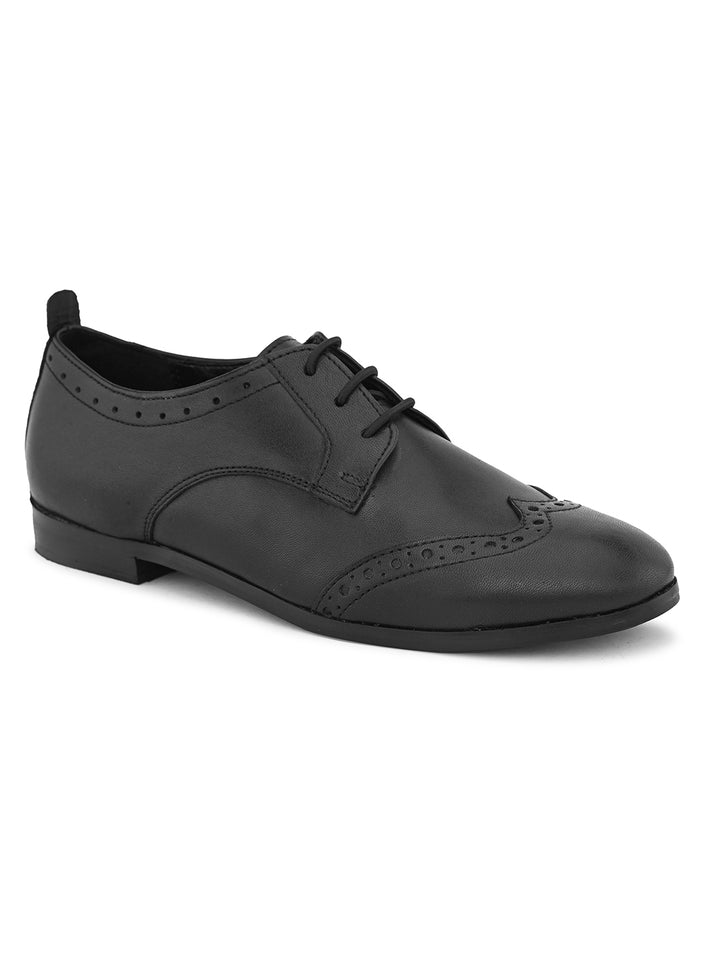 CARLO ROMANO BY WASAN BLACK COLOUR BROGUE SHOES FOR WOMEN