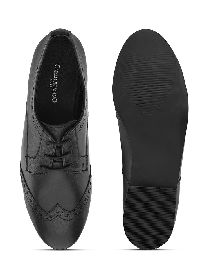 CARLO ROMANO BY WASAN BLACK COLOUR BROGUE SHOES FOR WOMEN