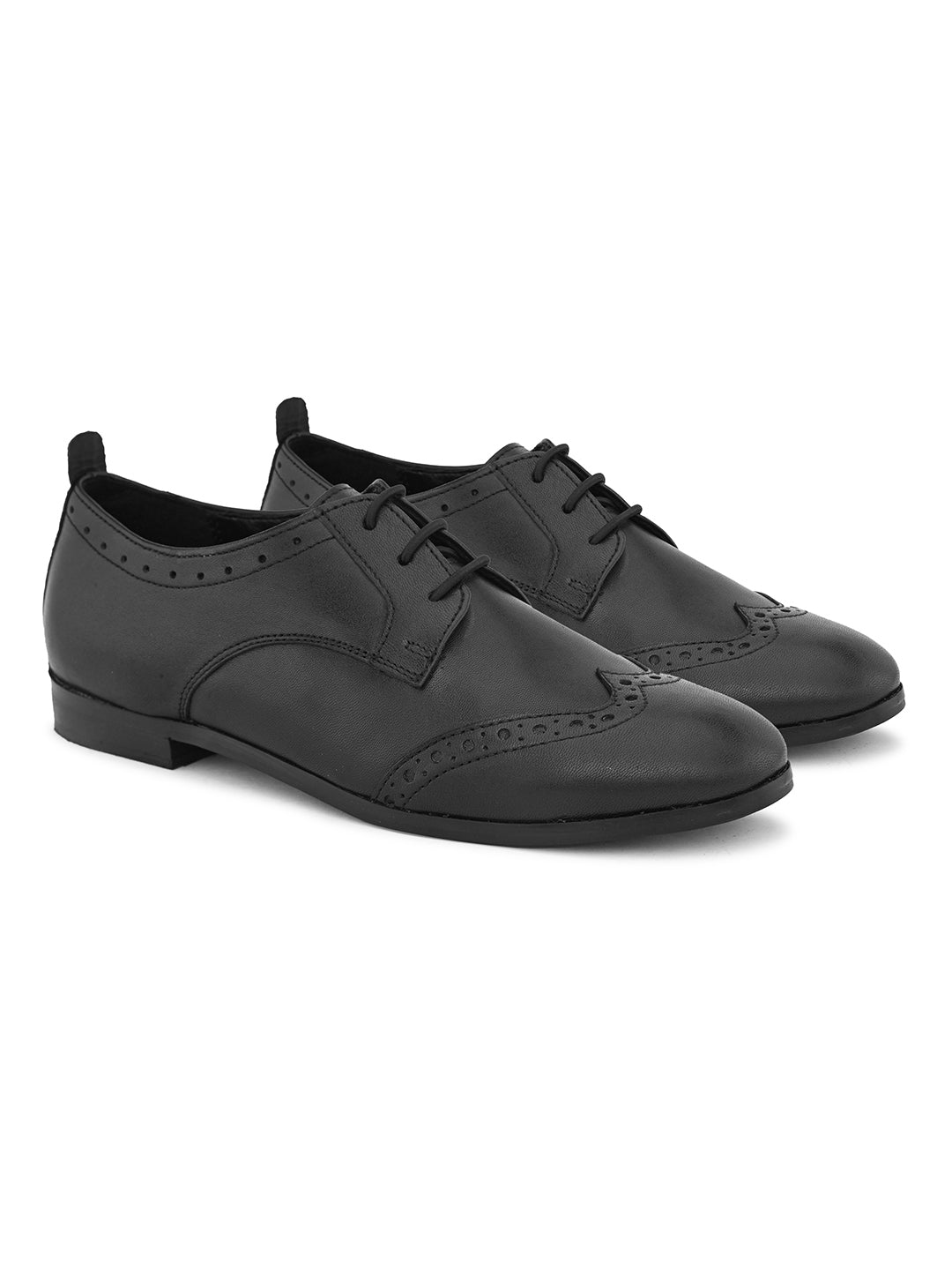 CARLO ROMANO BY WASAN BLACK COLOUR BROGUE SHOES FOR WOMEN