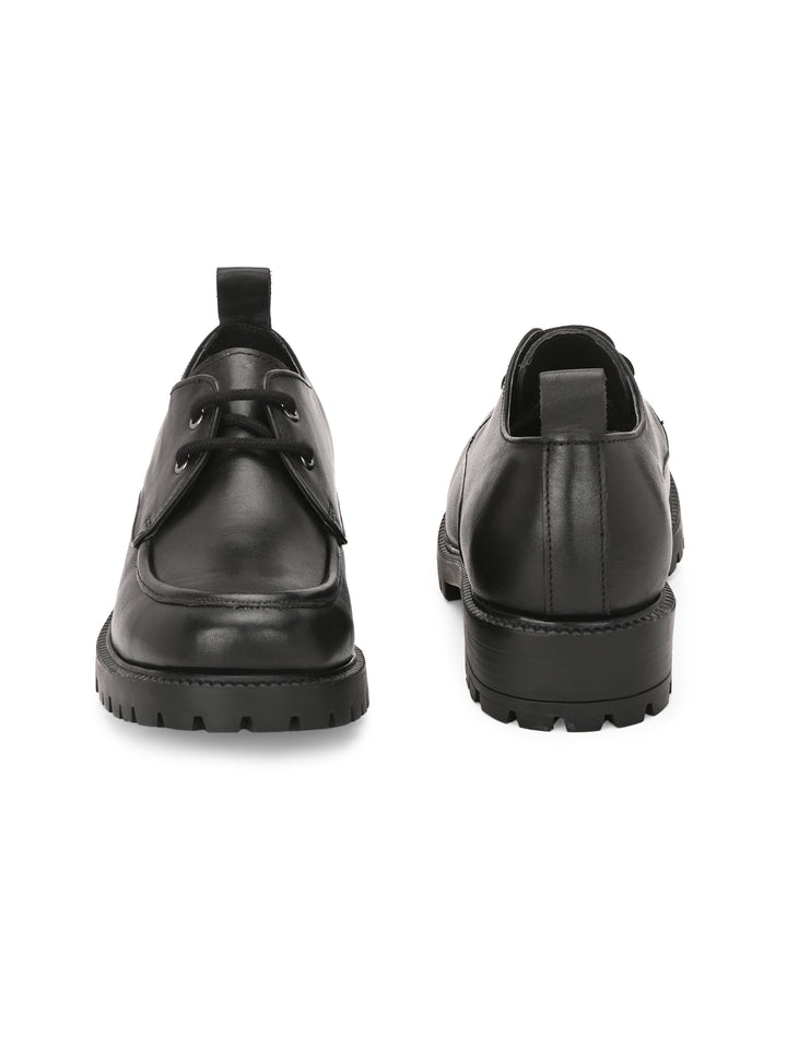 CARLO  ROMANO BY WASAN WOMEN'S GENUNIE LEATHER BLACK COLOUR LACE UP SHOE