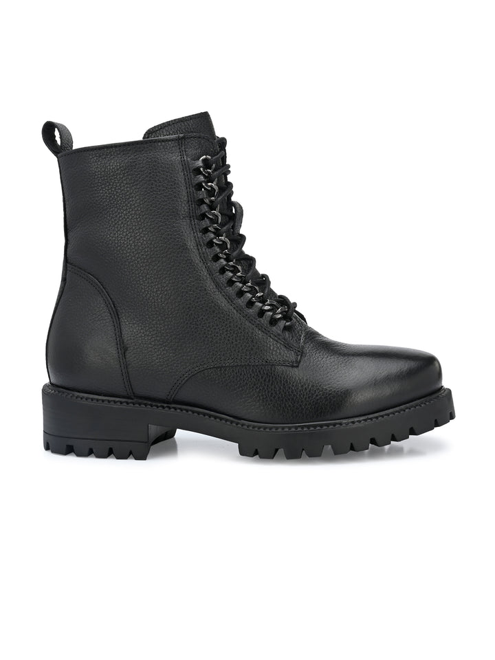 Carlo Romano by Wasan Shoes Women's Genuine Milled Leather Lace Up High Ankle Boot