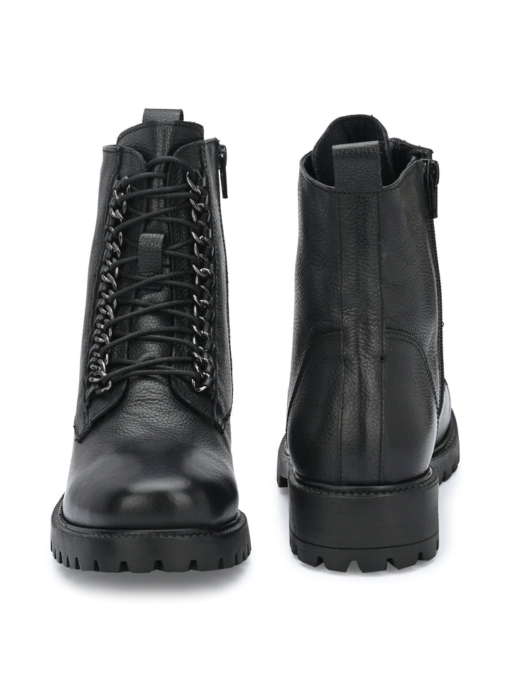 Carlo Romano by Wasan Shoes Women's Genuine Milled Leather Lace Up High Ankle Boot