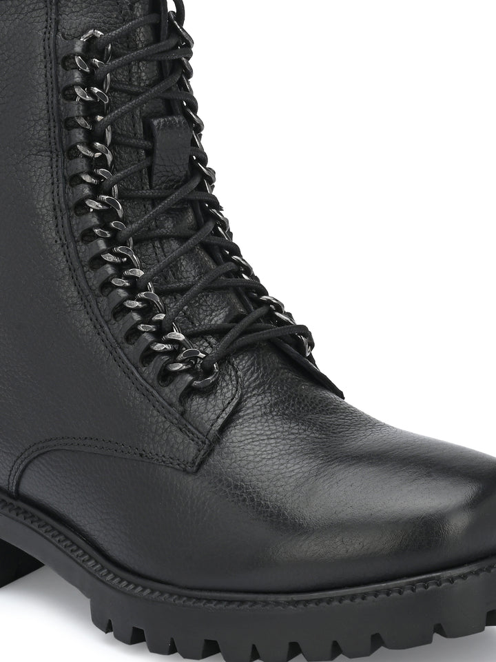 Carlo Romano by Wasan Shoes Women's Genuine Milled Leather Lace Up High Ankle Boot