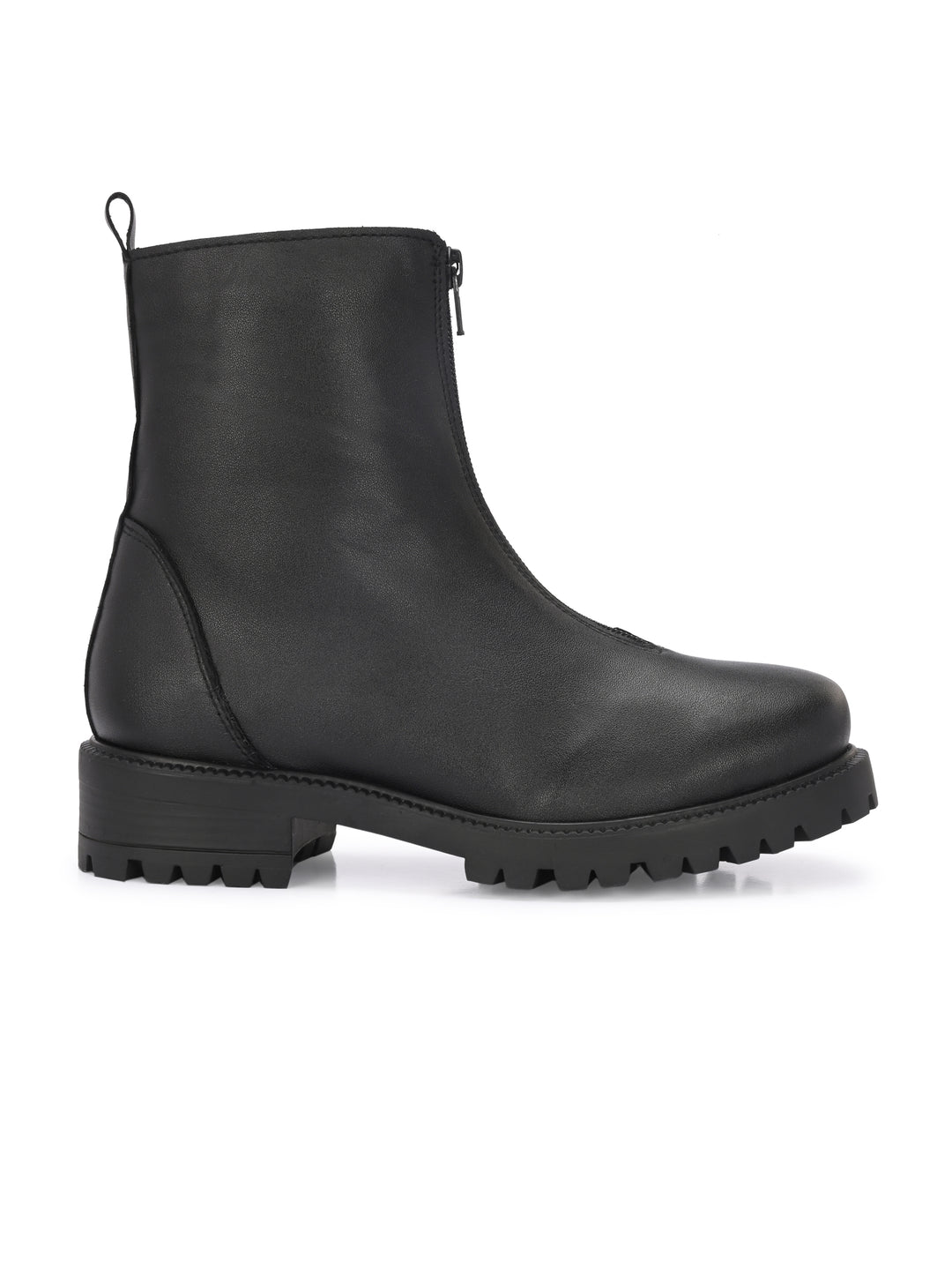 Carlo Romano Black solid lightweight Vegan Leather Ankle Boot For Women