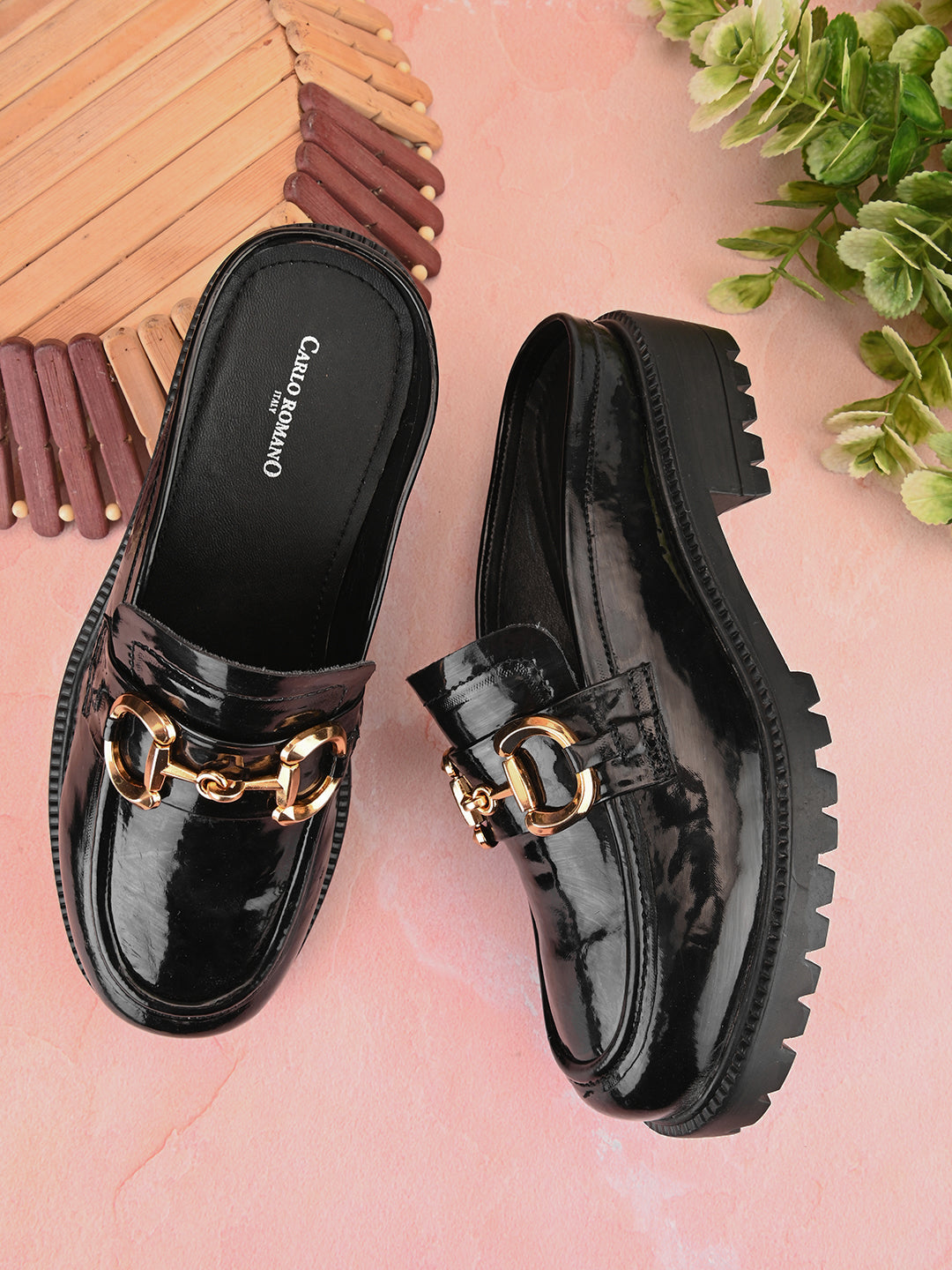 CARLO ROMANO BY WASAN BLACK COLOUR MULES FOR WOMEN