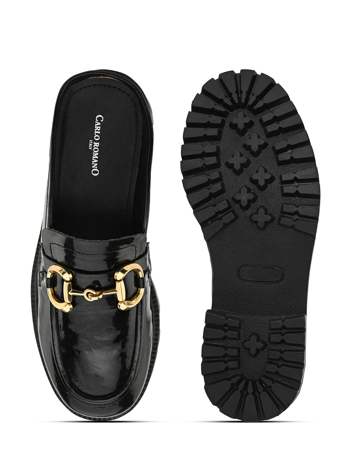 CARLO ROMANO BY WASAN BLACK COLOUR MULES FOR WOMEN