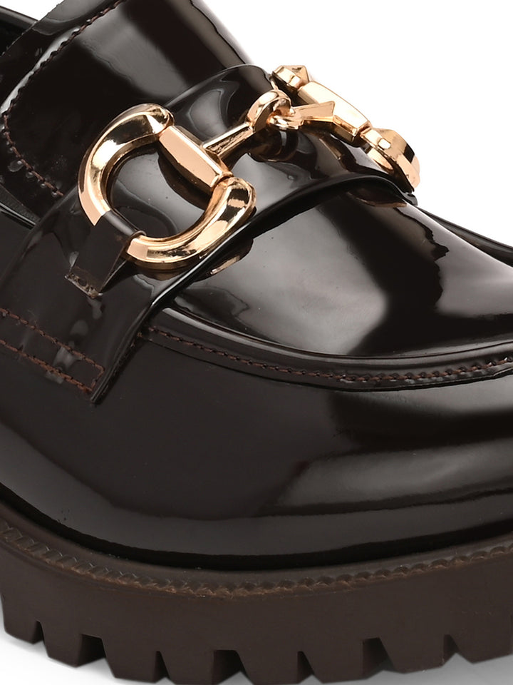 CARLO ROMANO BY WASAN VEGAN LEATHER PATENT BLACK COLOUR MOCCASIN FOR  WOMEN