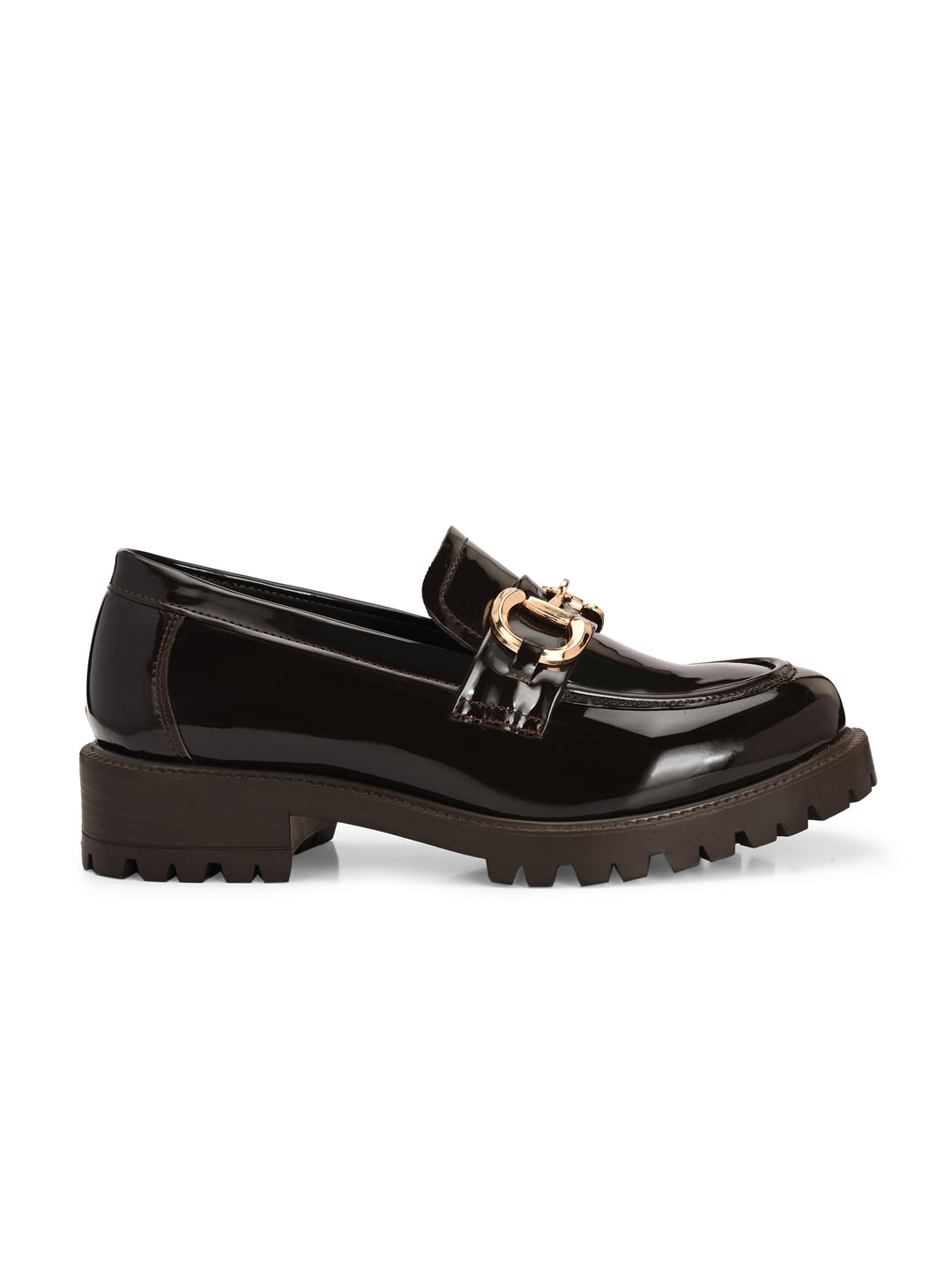 CARLO ROMANO BY WASAN VEGAN LEATHER PATENT BLACK COLOUR MOCCASIN FOR  WOMEN