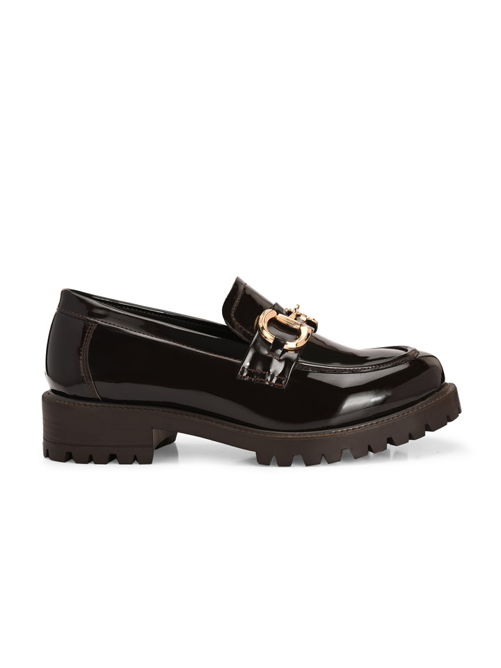 CARLO ROMANO BY WASAN VEGAN LEATHER PATENT BLACK COLOUR MOCCASIN FOR  WOMEN